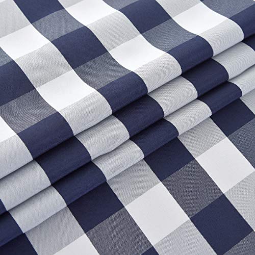 maxmill Checkered Tablecloth Stain Resistant Waterproof and Wrinkle Resistant Washable Heavy Weight Table Cloth Gingham for Dining Room and Outdoor Use, Rectangle 60 x 120 Inch Navy and White by maxmill - Used condition - Image 9