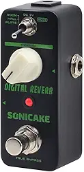 SONICAKE Pedal de Guitarra Reverb 3 Modos Sala Hall Plate Pedal de Efeitos de Guitarra Reverb Digital True Bypass