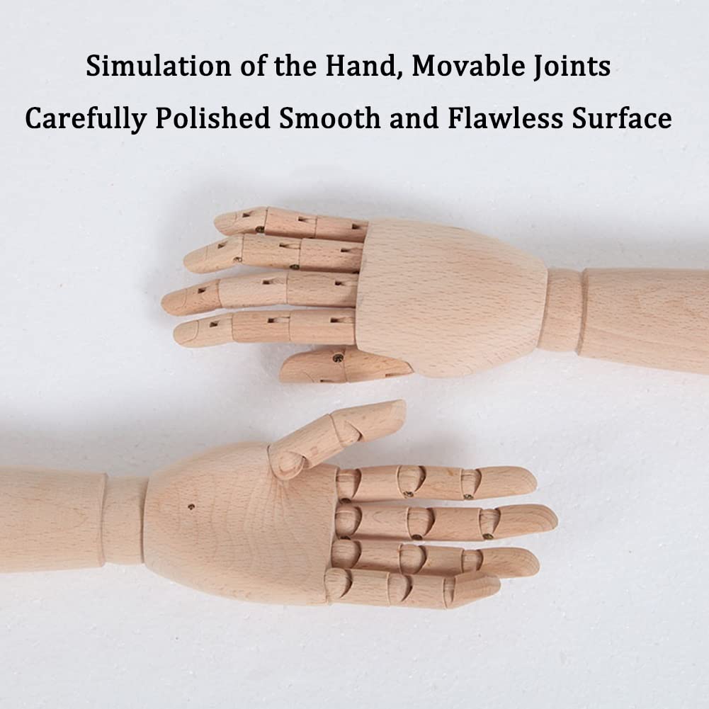 WIGING Adultes Articulations Flexibles De Bras du Mannequin, Facile À Démonter Et À Assembler Bras en Bois Massif, Demi-Corps Accessoires pour Modèles (Color : Black)