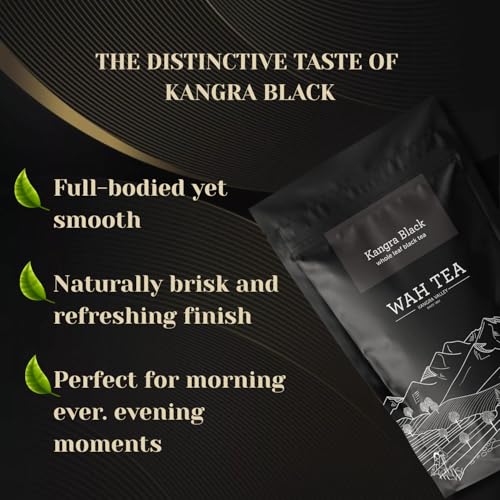 Image of Wah Tea Kangra Black Tea Loose Leaf Premium Himalayan Estate | Crisp, Bright & Smooth Full Leaf Brew | Delicate Aroma with Clean Finish | Rich Flavor Classic Everyday Tea | 200g