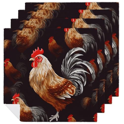 Servilletas de tela cuadradas de poliéster 47.5x47.5 cm pack 4 miniatura 1