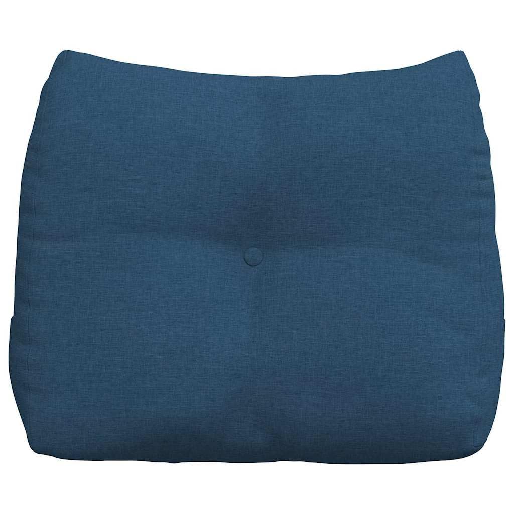 Cojín de espalda azul 60 x 24 x 50 cm de tela ergonómico ortopédico con funda extraíble transpirable para oficina, sofá, coche, cama y silla de ruedas