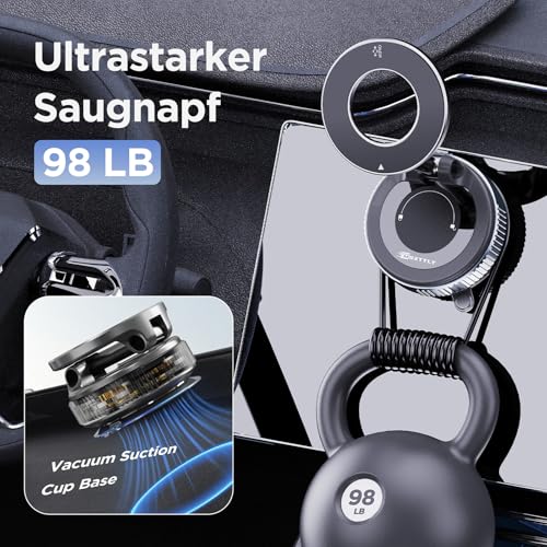 MSXTTLY Militärische Handyhalterung Auto Magnet Für MagSafe Autohalterung Magnetisch [36KG Saugnapf Vakuum 360°Drehbar 24XN55 Magnets]… – Ansicht 2