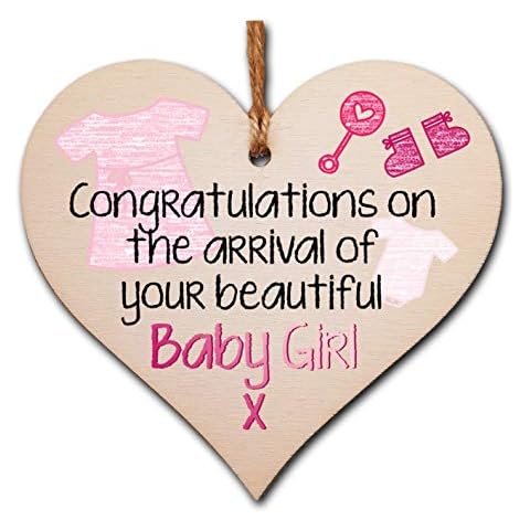 Handmade Wooden Heart Plaque for New Baby Cover