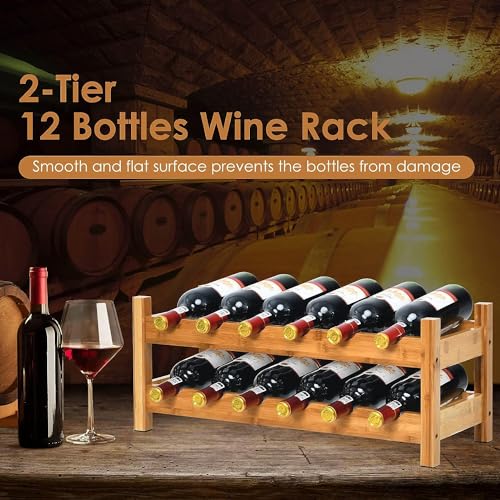 Soporte para vino 12 botellas 2 niveles miniatura 3