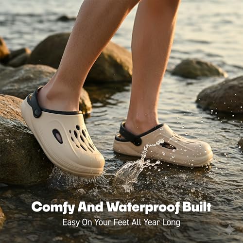 Image of Classic EVA Sports Clogs for Men & Women | Casual Lightweight Breathable Waterproof Anti-Skid Slip-On Clogs with Adjustable Back Strap | Comfortable Garden Walking Clogs Footwear | TCG-6004