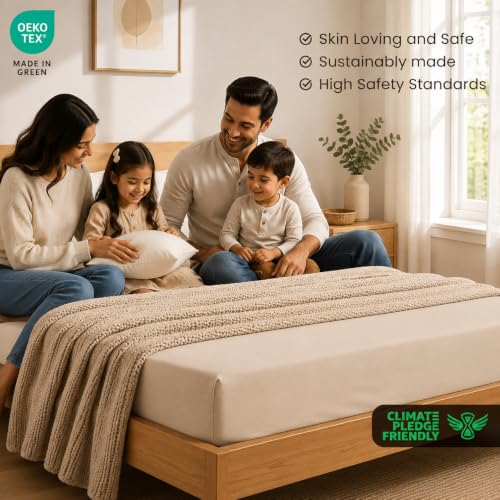 Image of LINENWALAS 100% Cotton Bedsheet with Pillow Cover for King Size Bed, Natural Soft 400tc Long Staple Imported Egyptian Cotton Premium Oeko-Tex Certified Bed Sheet (108 inch x 108 inch, Pearl)
