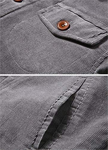 Image of ebossy Men's Single Breasted Sherpa Lined Corduroy Trucker Jacket
