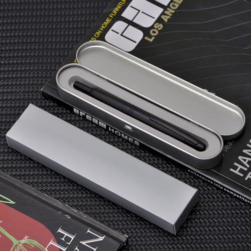 Image of Jinhao 10 Press Fountain Pen with Box, Matte Black Retractable Fine Nib with Converter Set (Black Clip)