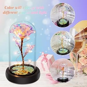 Birthday Gifts for Women,Mothers Day Flowers Gifts for Mom,Wife,Grandma,Mom Gifts for Her,Light Up Rose Flowers in Glass Dome,Colorful Rainbow Flower Rose Presents for Birthday,Anniversary,Valentines Birthday Gifts for WomenMothers Day Flowers Gifts for MomWifeGrandmaMom Gifts for HerLight Up Rose Flowers in Glass DomeColorful Rainbow Flower Rose Presents for BirthdayAnniversaryValentines