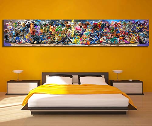 Hnthbz Fashion Canvas Oli Painting Newest Super Smash Bros Ultimate Update Video Game Poster Cartoon Pictures Artwork Wall Art For Home Decor Paintings #TOP1