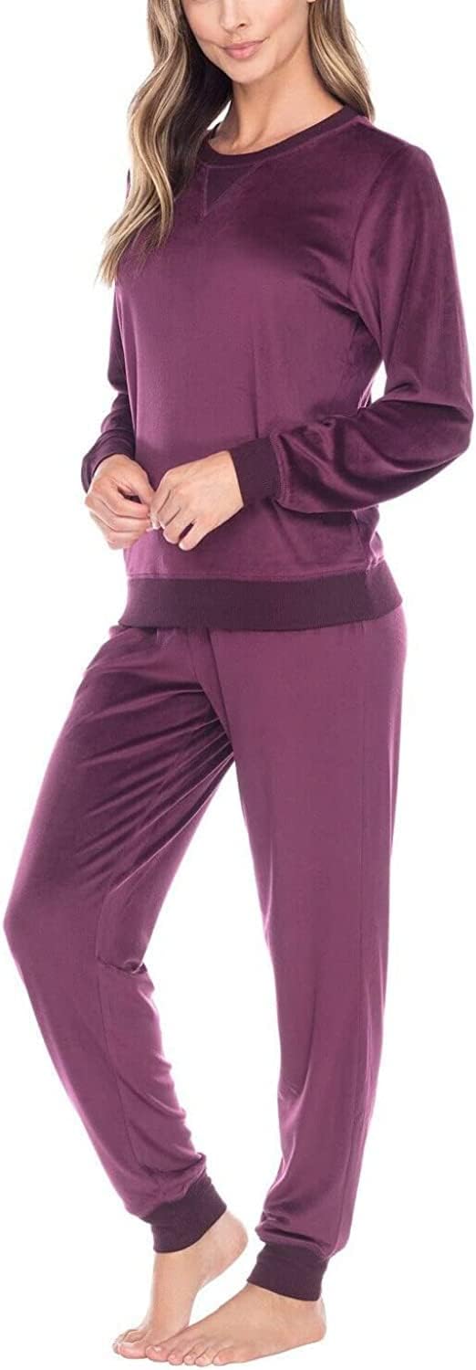 Honeydew Women's 2 Piece Super Soft Fleece Lounge PJ Set, Wildberry, Medium - Image 2
