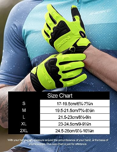 Image of INBIKE Mountain Bike Gloves for Men Knuckle Guard Padded Cycling Gloves | 5mm Shock-Absorbing Palm Padding, MTB, Motocross, Road Cycling, Dirt Biking, Touchscreen Fingers, Anti-Slip Palm