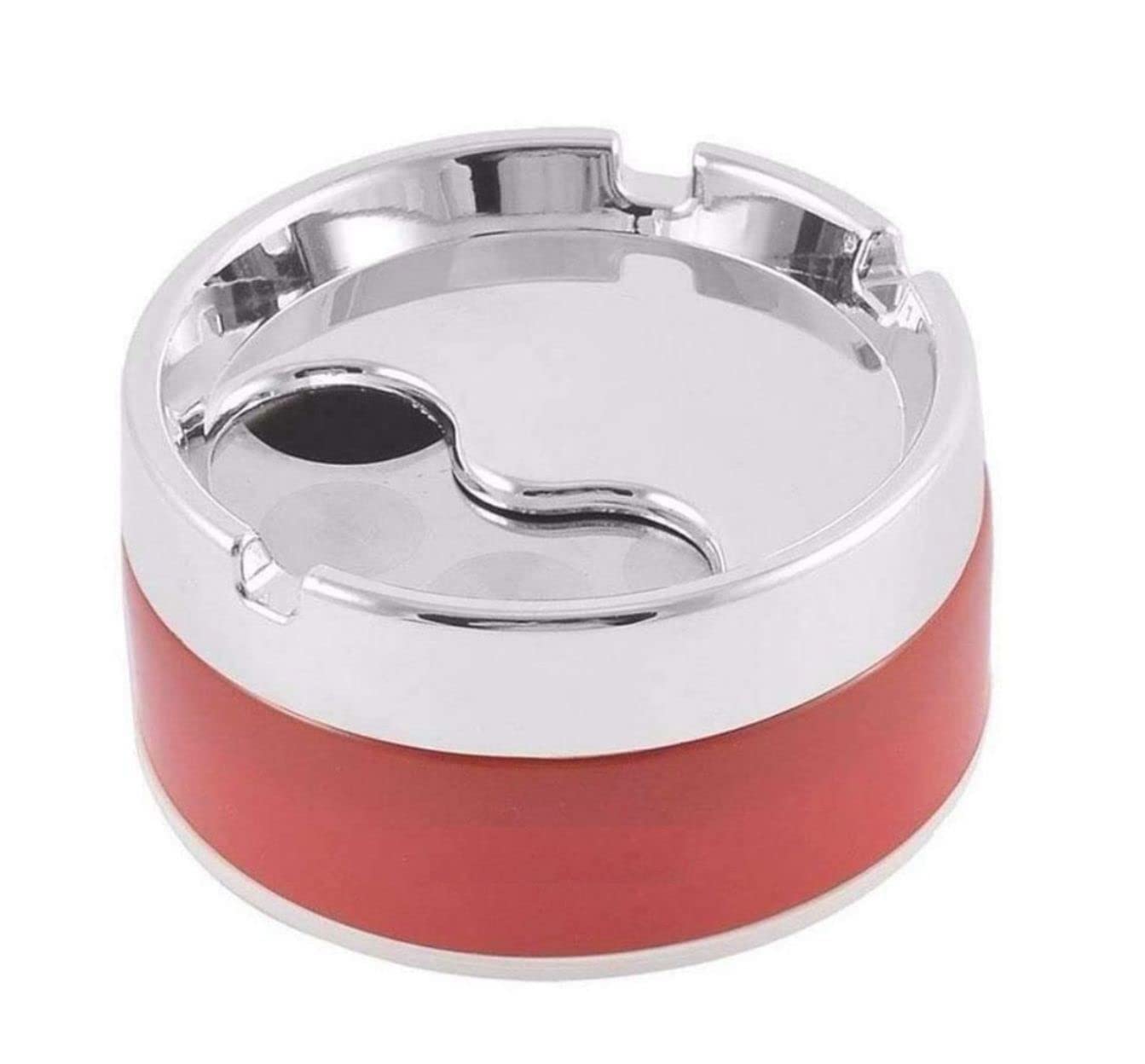 Choice Plastic and Stainless Steel Windproof Ashtray Rotating Lid Convenient Smokeless Ashtray For Cigarette, Cigar for Home and Office(pack of 1 , Multicolor)