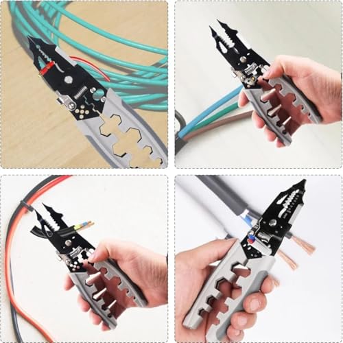 Image of 28-in-1 Multifunction Wire Stripper, Cutter & Crimping Tool | Professional Electrical Wire Stripping, Cable Cutting, Winding & Crimping Pliers for Electricians, Technicians & DIY Wiring Work