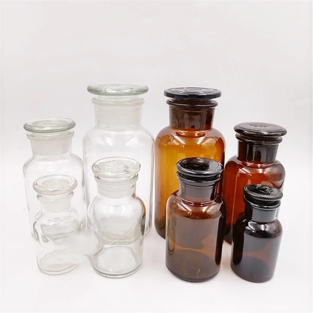 Équipements et fournitures de laboratoire Flacons de réactifs en verre transparent/brun 30 à 1000 ml, flacons scellés avec échelle, équipement d'expérimentation