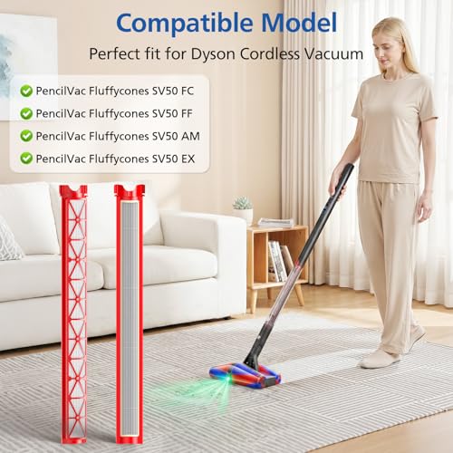 Image of LINNIW 2 Pack SV50 Filter for PencilVac Fluffycones Cordless Vacuum | Vac Filter Replacement Parts with 1 Cleaning Brush