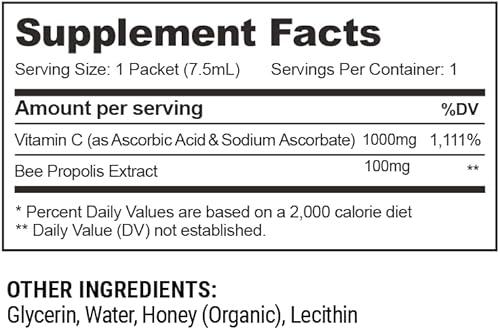 Miniatura 8 de Beekeeper's Naturals Propóleos liposomal con vitamina C eficaz biodisponible apoyo inmunológico, 12 unidades