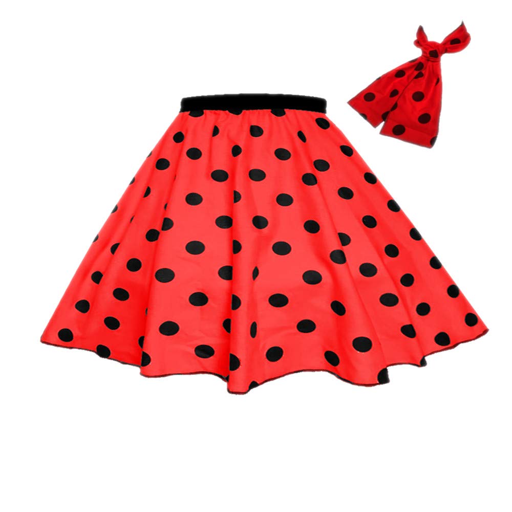 Mums Essentials Red And Black Spot Adults Polka Dot Skirt Rock N Roll 50'S/ 60'S Style 16 21" Length (S (Waist 26Inch), )
