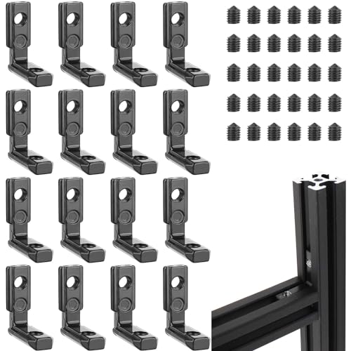 DMJJSD Rainure en T Angle intérieur 16 pièces 2020 M5 Connecteur d’angle avec 36 vis Connecteur...