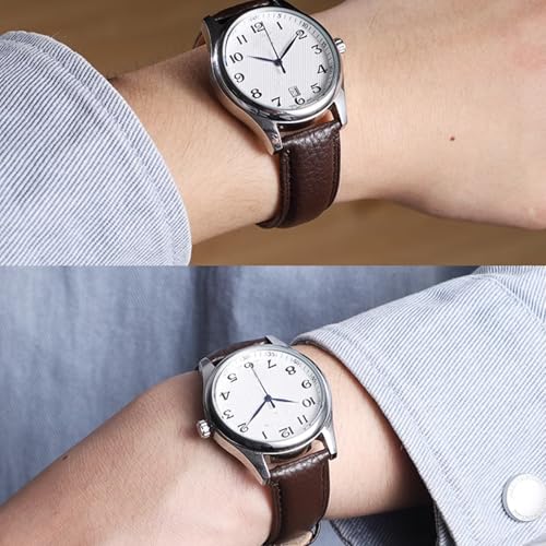 Image of Genuine Leather Watch Band Hand-Stitched Texture Padded Italian Leather Strap Quick Release 12mm 13mm 14mm 15mm 16mm 17mm 18mm 19mm 20mm 21mm 22mm 23mm 24mm Replacement Band for Women Men