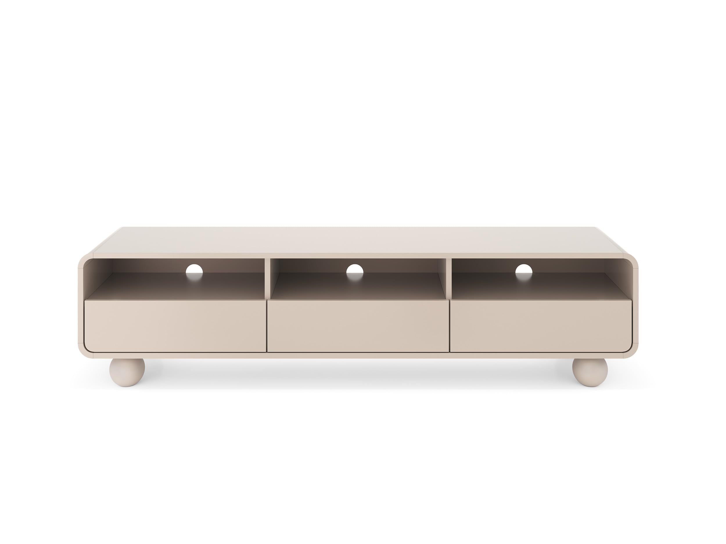 3xE living Mobile TV con Gambe 180 cm, Cashmere, 180 x 39 x 44 cm