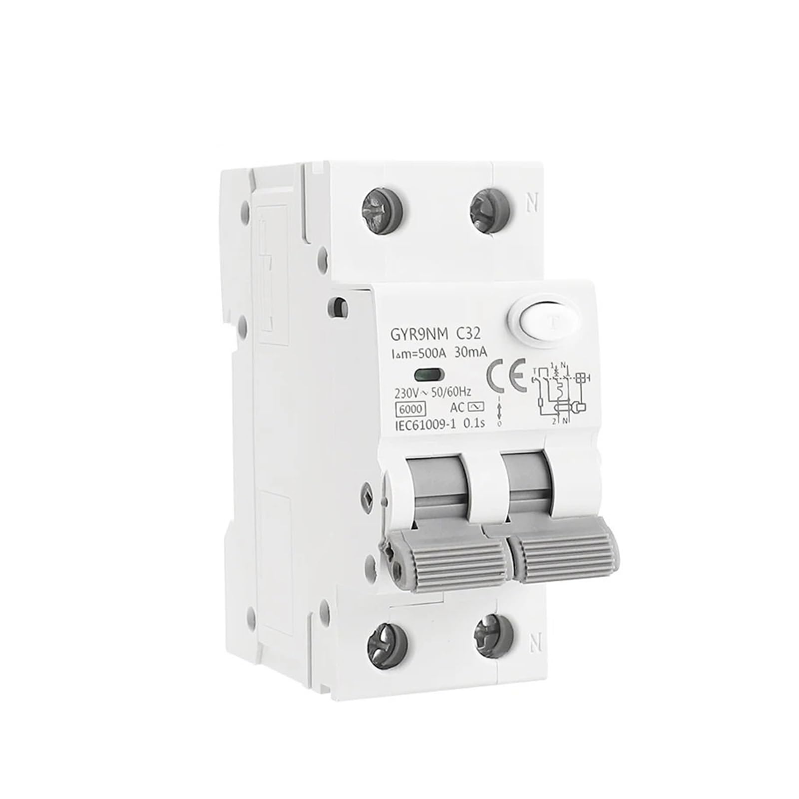 LEOTNNDQ GYR9NM 230V 2P 4P Residual Current Circuit Breaker with Over and Short current Leakage Protection Din Rail(2P 40A)