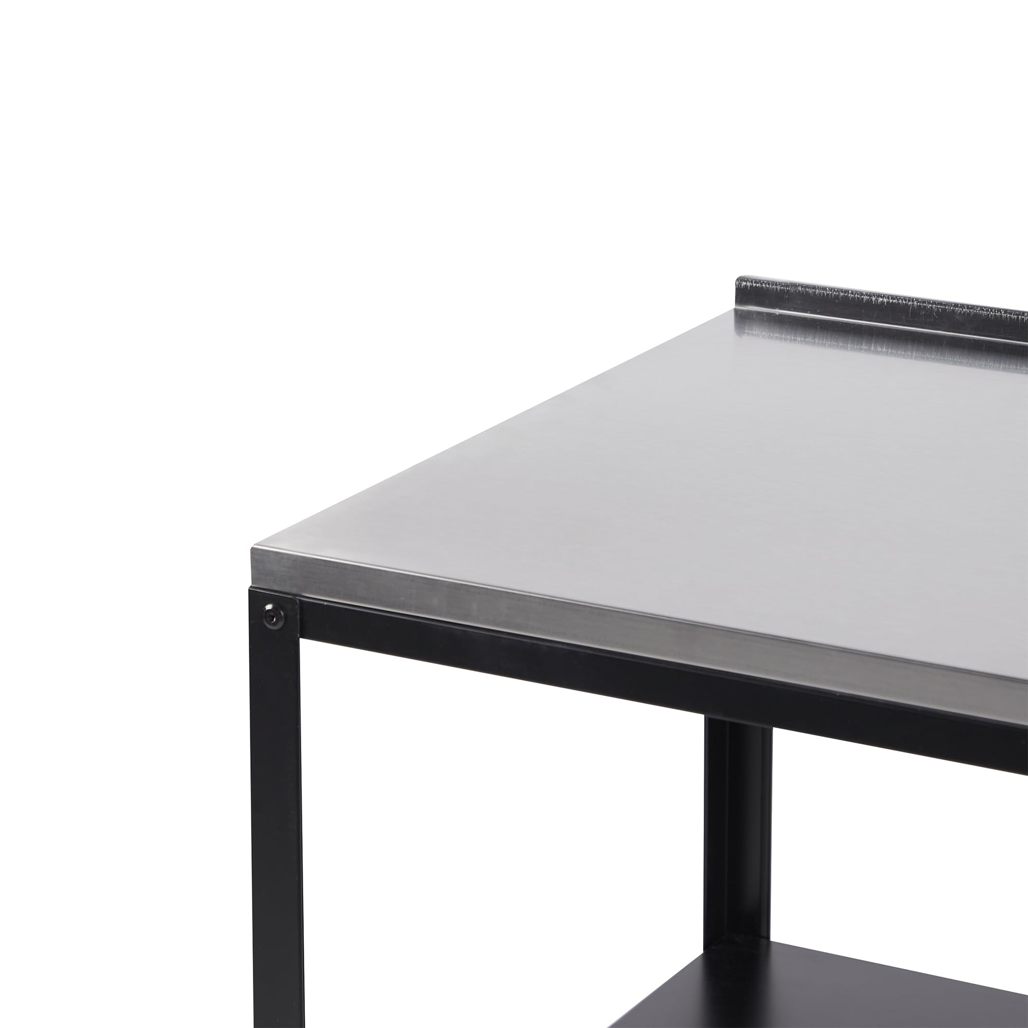 Beliani Commode de Jardin Îlot en Acier INOX Noir 80 x 50 x 92 cm Vilama