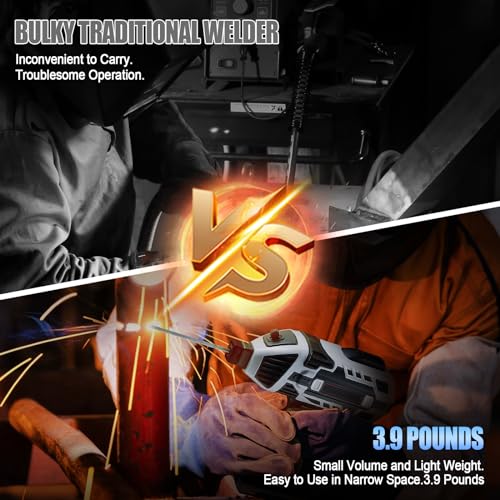 HSOKEW Portable Welding Machine, Upgraded Welding Machine Handheld 110V ARC Welder Hand Held Welder with IGBT Inverter 6 Variable Current Adjustment Welder Gun Fits for 3/32