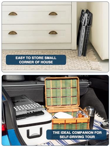 HOUSE DAY 33cm Tritthocker Klappbar - Grau Faltbarer Hocker Tritthocker Tragbarer Klapphocker Faltbar Tritt Klappbar Falthocker Faltbar Klappstuhl Fußhocker falthocker bis 136kg für Erwachsenen