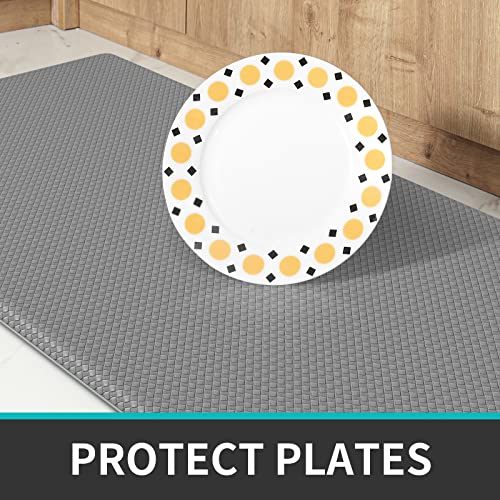 Dexi Kitchen Rugs And Mats Anti Fatigue Mat Cushioned Comfort Runner Rug Standing Floor Rugs Set Of 2,17"X29"+17"X59", Grey #TOP5