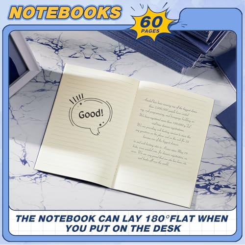 Image of 100 Pcs A5 Journals Notebooks Bulk,Navy Blue,Lined | Kraft Softcover Small Notebooks 5.5 Inch x 8.3 Inch Notepads with 60 Page 30 Sheet for Writing Sketch Travel Office Supplies