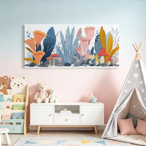 Tableau Chambre Enfant Grand Format Corail et Faune Marine