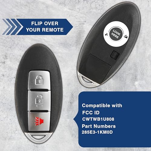 Llavero de repuesto de 3 botones CWTWB1U808 compatible con Nissan Versa Note 2011 a 2018 5