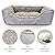 FURTIME Durable Dog Bed for Large Medium Small Dogs Soft Washable Pet Bed Breathable Rectangle Sleeping Bed Anti-Slip Bottom (M-(24" x 21" x 8"), Grey)