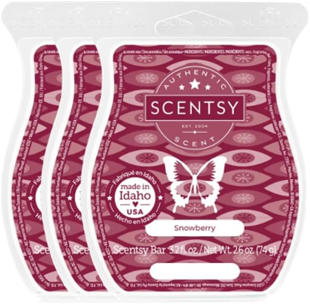 Snowberry, ScentsyHome Fragrance Warmer Wax 3.2 Oz Bar, 3-Pack (3)