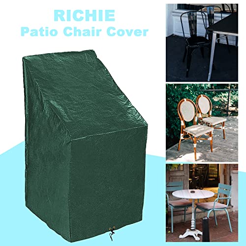 RICHIE Garden Stacking Chair Cover, Outdoor Patio Chair Covers, Waterproof Reclining, Anti-UV All Weather, Green Polyethylene - Image 3