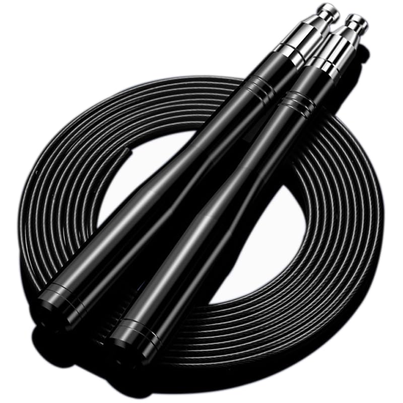 High Speed Jump Rope for Adults, Self Locking Skipping Rope with Aluminium Handles and 10ft Adjustable Rope - 360 Degree Spin, Silicone Grip with 2 Speed Rope for Fitness, Home Workout, & More
