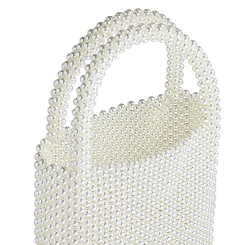 Sac perle blanche mariage femme cabas été et pochette soirée