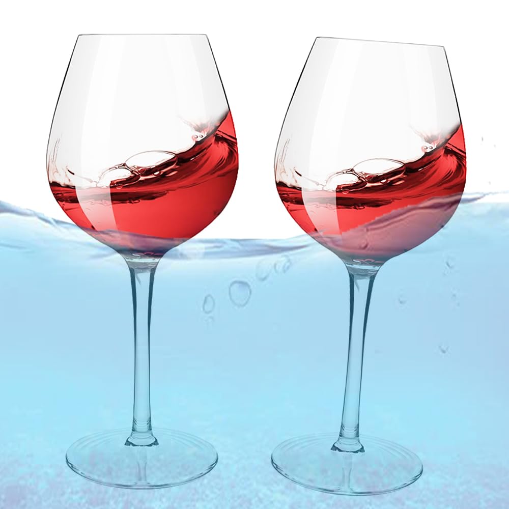 Schwimmende Weingläser, 2er Set 480ml Tritan Plastik Pool-Weingläser, für Swimming Strand Transparent Kunststoff Picknick Weinglas, Pool mit Stiel, für Strand, Camping