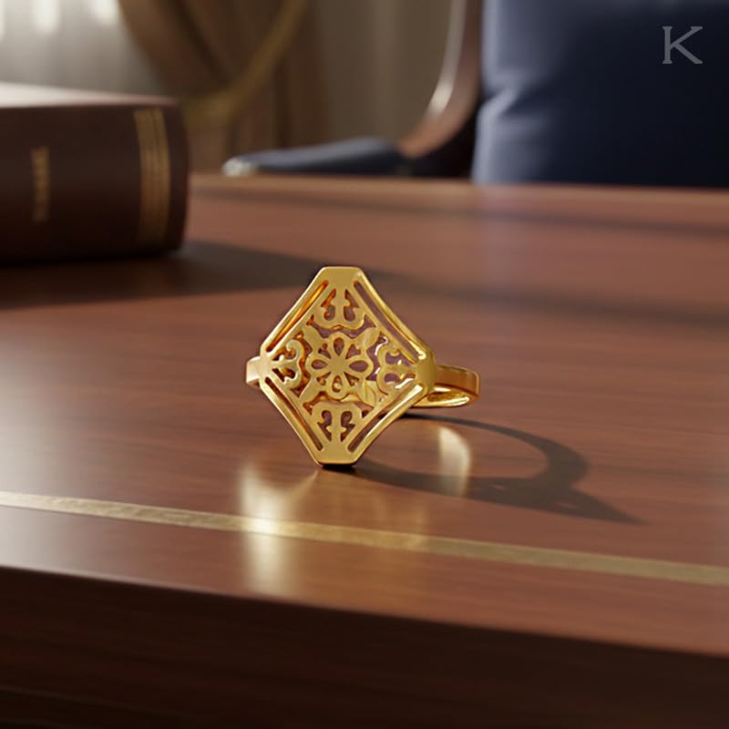 Image of KISNA 9KT / 14KT / 18KT Petra Bloom Yellow Gold Ring For Women | S14