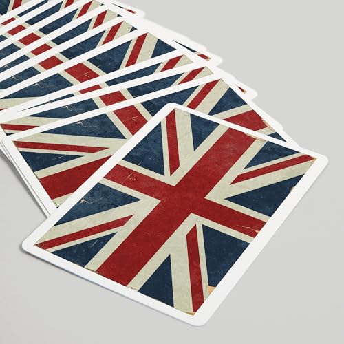 Union Jack, Distressed Letterpress, 52 Naipes Póker miniatura 5