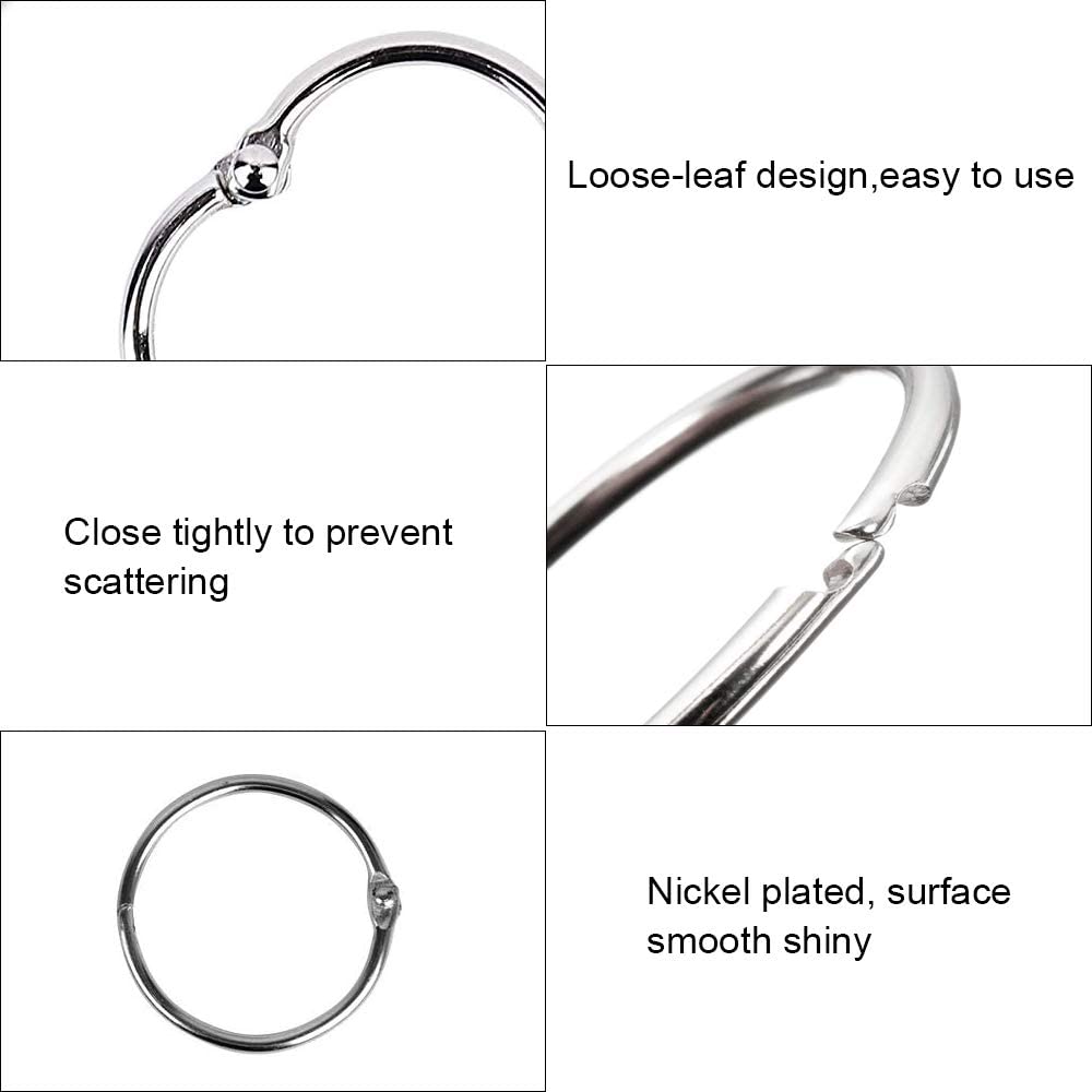 Oeillet Classeur 100 Anneaux De Reliure Métallique 30mm | Pour Carnets, Bloc -notes Et DIY | Anneaux Articulés Porte-clés Relure Cahier Bricolage