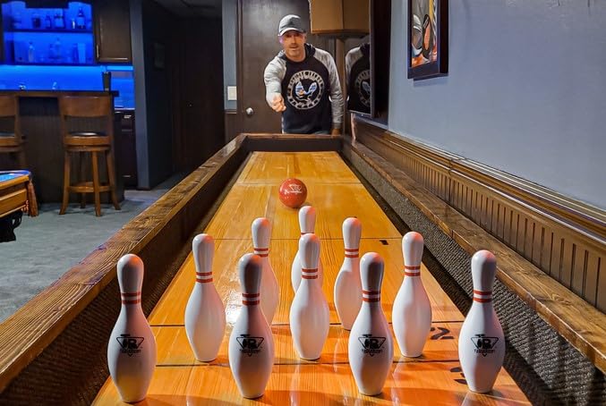 Shuffleboard Bowling TableBowl Premium Set (Brown, Medium)