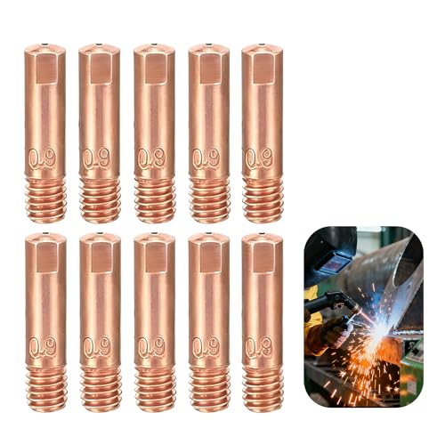 Wcawnlt 10PCS MB15AK Accessoires de Soudage M6*0,9MM Pièces d'usure Pointe de Contact Buses de Soudage 0.035inch, Compatible avec MIG MAG 15AK, Accessoires...