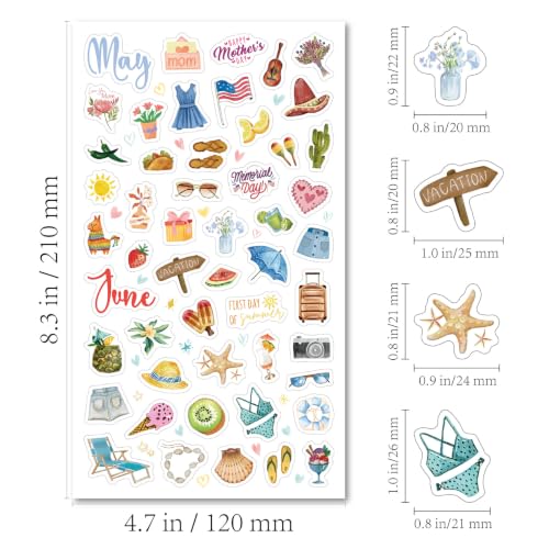 Image of 316Pcs+ Seasonal Planner Stickers Sheets Holiday Planner Scrapbook Stickers for Planners Adults Multicolor Waterproof Scrapbook Sticker for Scrapbooking Journaling DIY Crafts Daily Life Party Supplies
