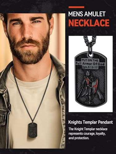 FaithHeart Knights Templar Seal Necklace Christ Fellow-Soldiers Jewelry for Men Women with Delicate Gift Packaging2