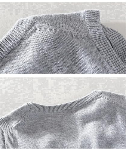 Dcvmvmn Men's V-Neck Knitting Sweater Vest Business Casual Sleeveless Vest3