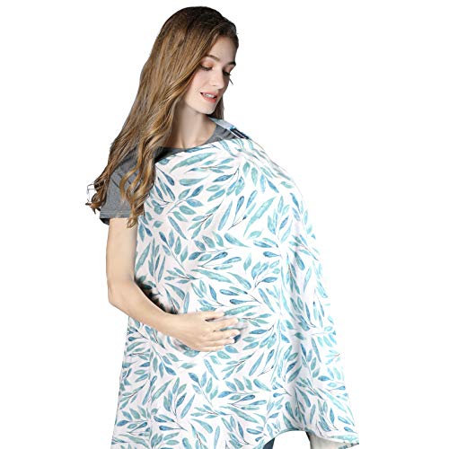Image of Yoofoss Nursing Cover for Breastfeeding, Soft Breastfeeding Cover for Infants Babies Nursing Apron Cover with Warm Bamboo Fiber Liner for Mother Autumn Winter Breastfeeding (Blue)