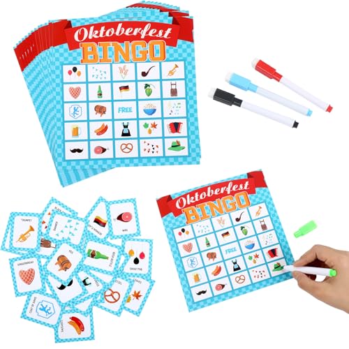Soulchen 52 Pcs Oktoberfest Games for Kids Oktoberfest Dry Erase